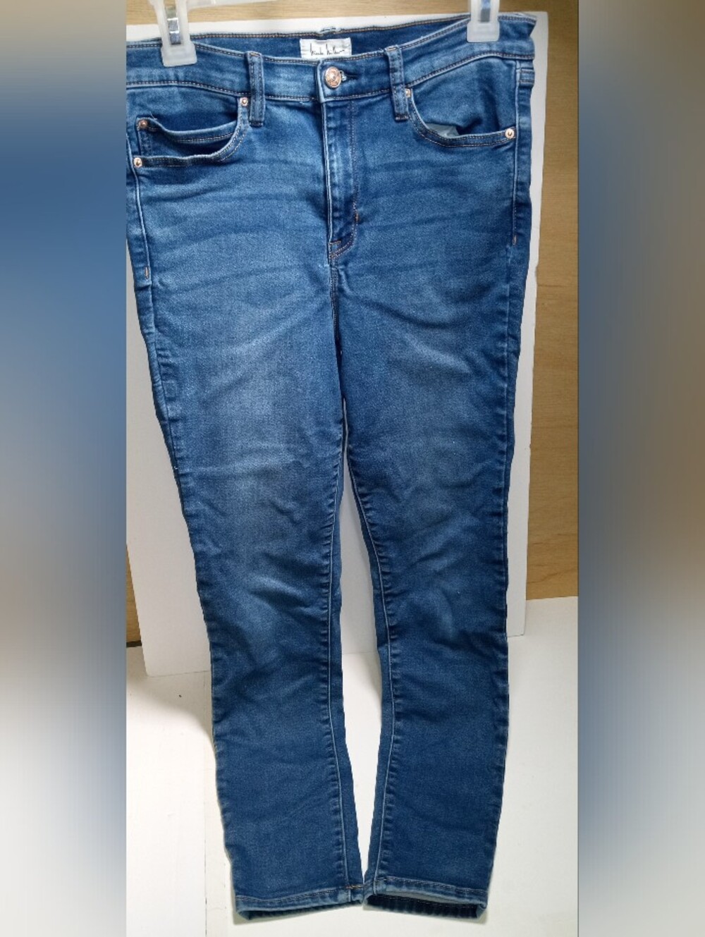 Nicole Miller New York Soho High Rise Skinny Stretch Denim Jeans Blue Womens 10